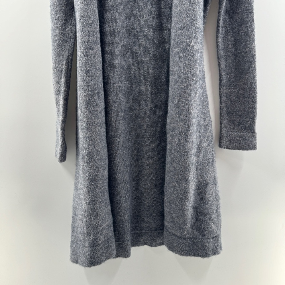 Moda International Long Grey Wrap Cardigan – Wool Blend, Tie Waist, Size Medium - Picture 5 of 7